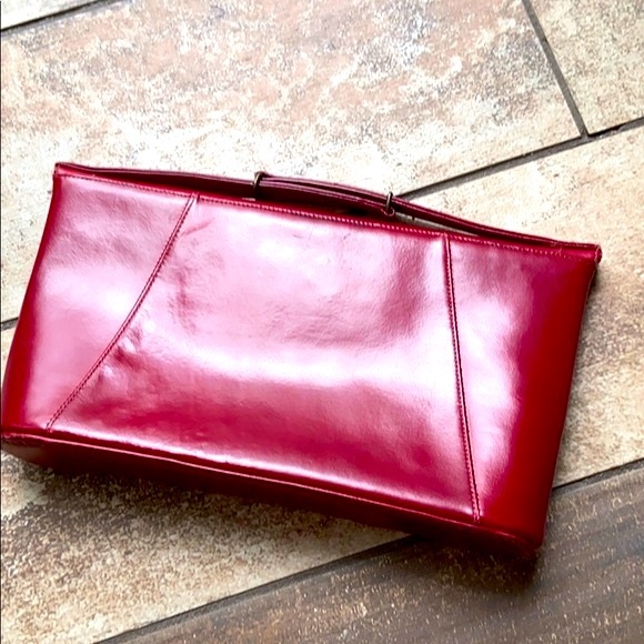 🎉HP🎉Vintage Red Leather Mam’selle Clutch - Picture 3 of 9